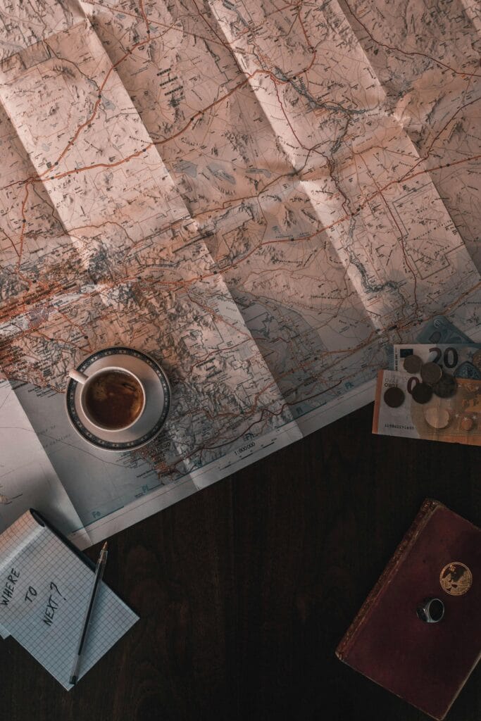 A flat lay of solo travel essentials