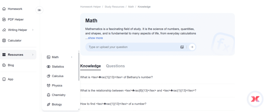 Subjects and Problem-Solving Range